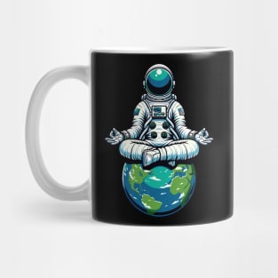 Meditating Astronaut Earth Spaceman Astronomer Cosmos Mug